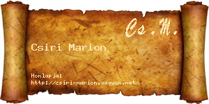 Csiri Marion névjegykártya